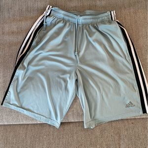 Adidas light blue athletic shorts
